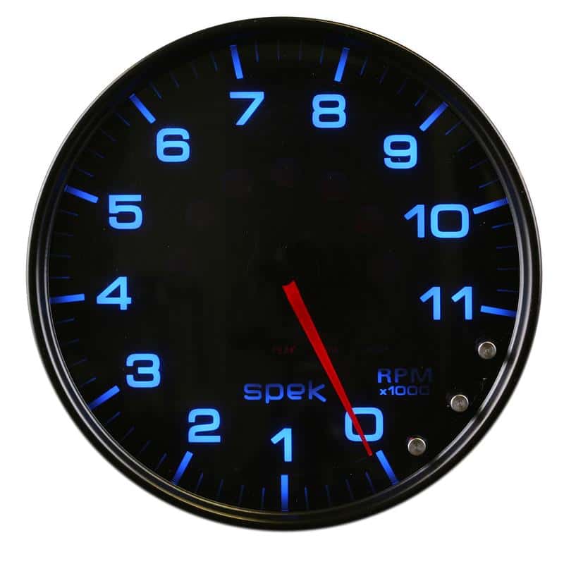 AutoMeter — Autometer Spek-Pro Gauge Tachometer 5in 11K Rpm W/Shift Light & Peak Mem Black/Smoke/Black
GA 5" 11KRPM BSB SPK - view 6