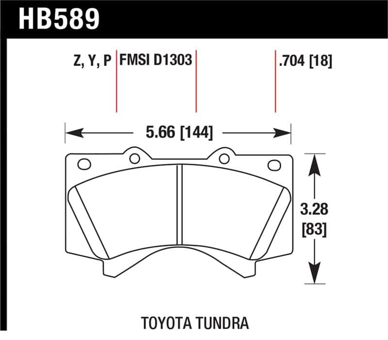Hawk Performance — Hawk 08-10 Toyota Land Cruiser / 07-10 Tundra Super Duty Street Front Brake Pads
Disc Brake Pad - view 1