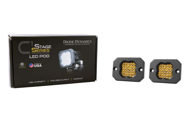Diode Dynamics — Diode Dynamics Stage Series C1 LED Pod Sport - Yellow Flood Flush ABL (Pair) - view 3
