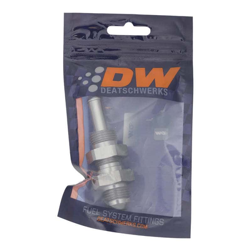DeatschWerks — DeatschWerks 8AN Male Flare to Straight 3/8in Single Hose Barb - Anodized DW Titanium
Lines & Fittings - view 2