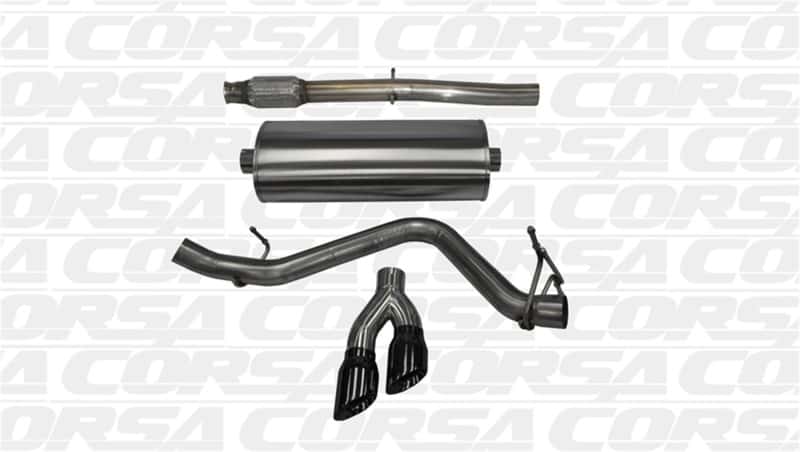 CORSA Performance — Corsa 14-19 GMC Sierra/Chevy Silv 1500 Crew Cab/Std. Bed 5.3L V8 Black Sport Single Side CB Exhaust
Exhaust - view 1