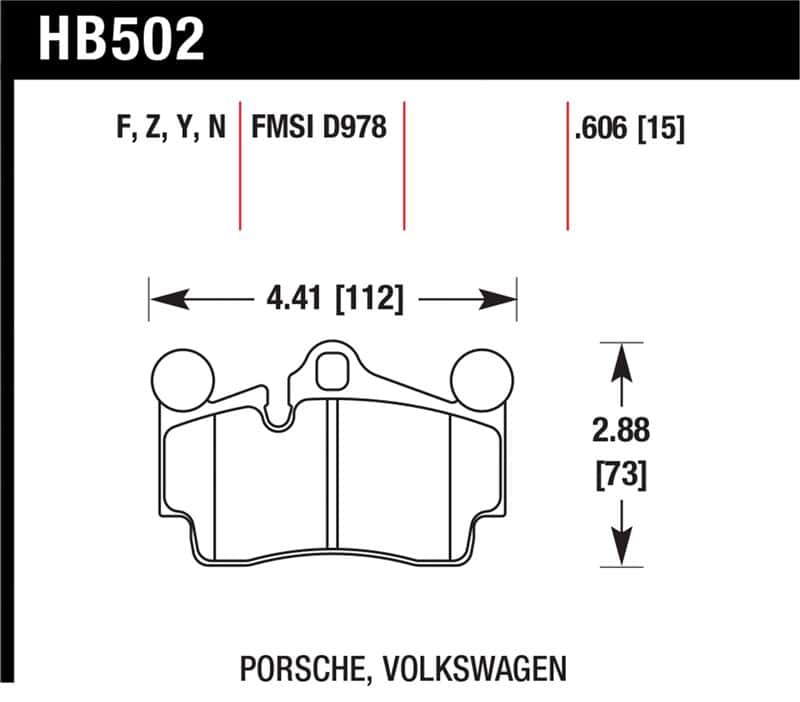 Hawk Performance — Hawk Porsche / Volkswagen HPS Street Rear Brake Pads
Disc Brake Pad - view 1
