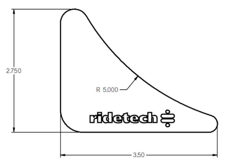 Ridetech — Ridetech Gusset 1/8in Mild Steel 2.75in x 3.5in
Gusset - view 2