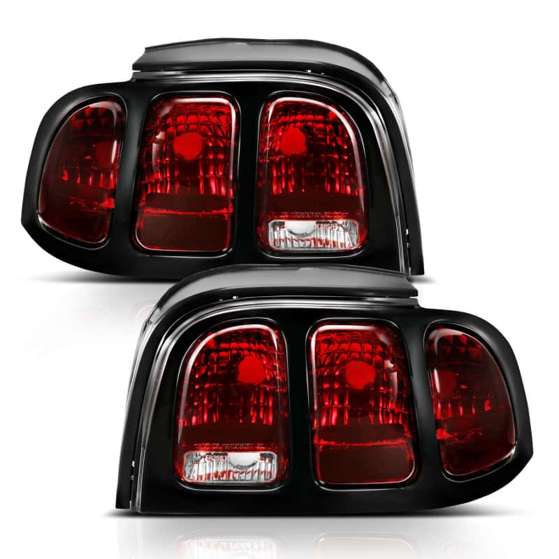 ANZO — ANZO 1994-1998 Ford Mustang Taillight Dark Red Lens (OE Style) - view 7