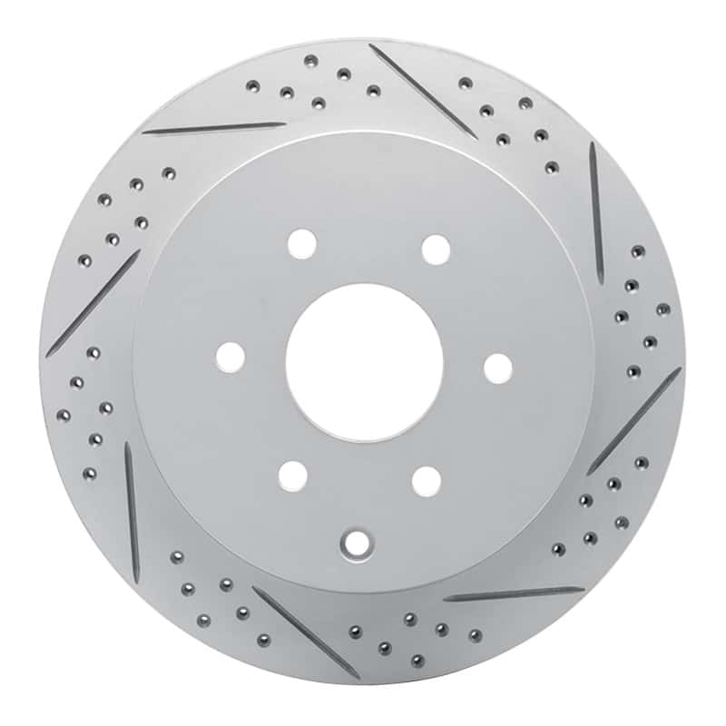 R1 Concepts — R1 10-24 Infiniti Qx56 Rear Right Drilled & Slotted Geo-Carbon Rotor - view 1
