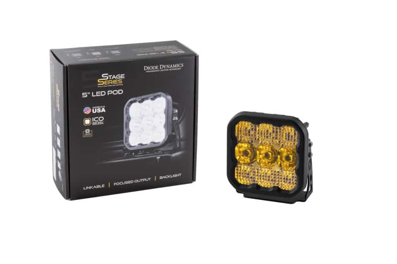 Diode Dynamics — Diode Dynamics SS5 LED Pod Sport - Yellow Driving (Single) - view 5