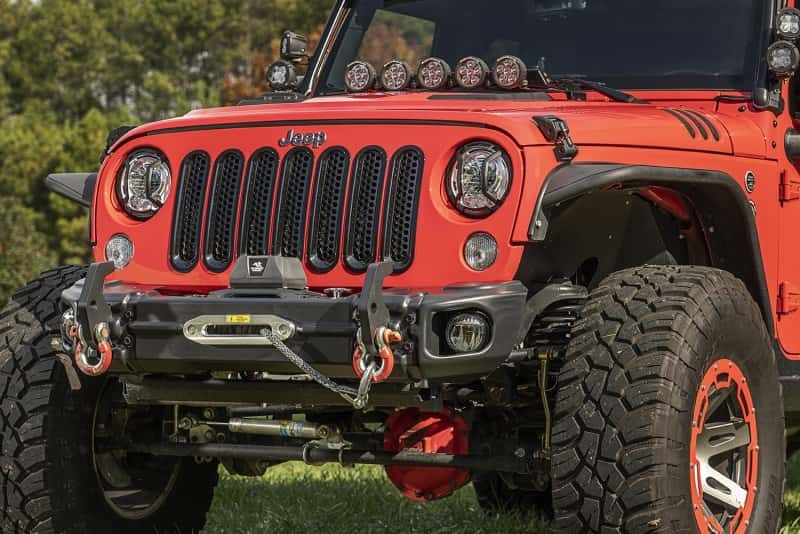 Rugged Ridge — Rugged Ridge 07-18 Jeep Wrangler JK Arcus Front Bumper Set w/Tray & Hooks
OFFROAD_BUMPERS
Bumper- Front - view 6
