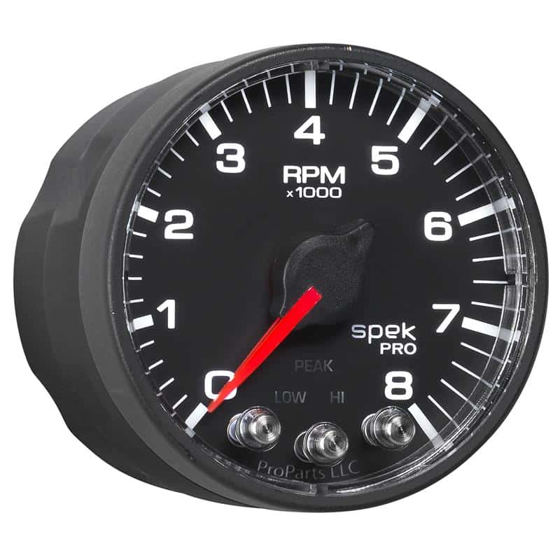 AutoMeter — Autometer Spek-Pro Black 2 1/16 inch 8K RPM Tach w/ Shift Light and Peak Memory
GA 2" 8KRPM BFB SPEK - view 6
