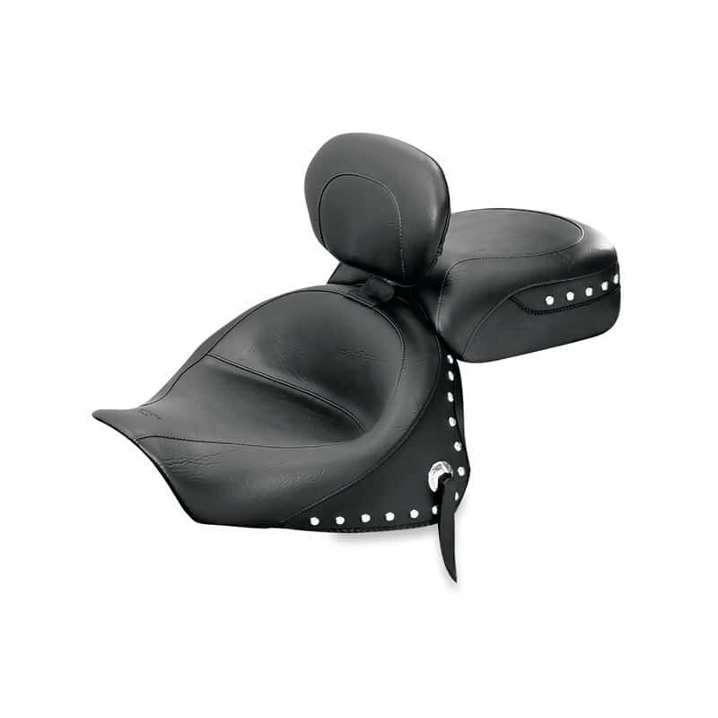 Mustang Motorcycle — Mustang 03-08 Kawasaki Vulcan 1600 Classic,05-08 Nomad Tour 2PC Seat w/Driver Backrest Studs - Black - view 2