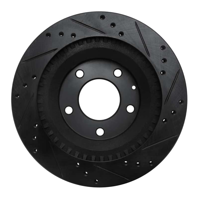 R1 Concepts — R1 93-95 Mazda RX-7 Rear Left Drilled & Slotted Black Brake Rotor
R1 Brake Rotor Drill - view 5