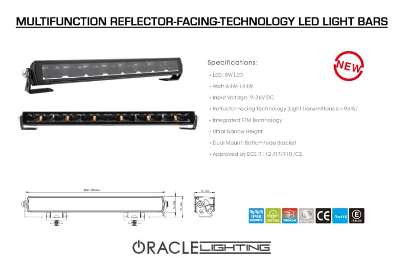 ORACLE Lighting — Oracle Lighting Multifunction Reflector-Facing Technology LED Light Bar - 14in
Off-Road Lighting - view 3