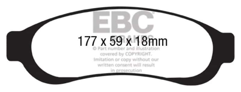 EBC — EBC 05-07 Ford F350 (inc Super Duty) 5.4 DRW 2WD Yellowstuff Rear Brake Pads
Disc Brake Pad - view 1