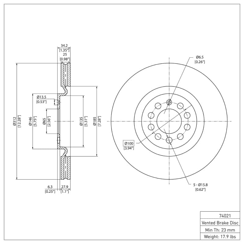 DFC — DFC 00-06 Audi TT Front GeoSPEC Coated Rotor
DFC Brake Rotor - view 6