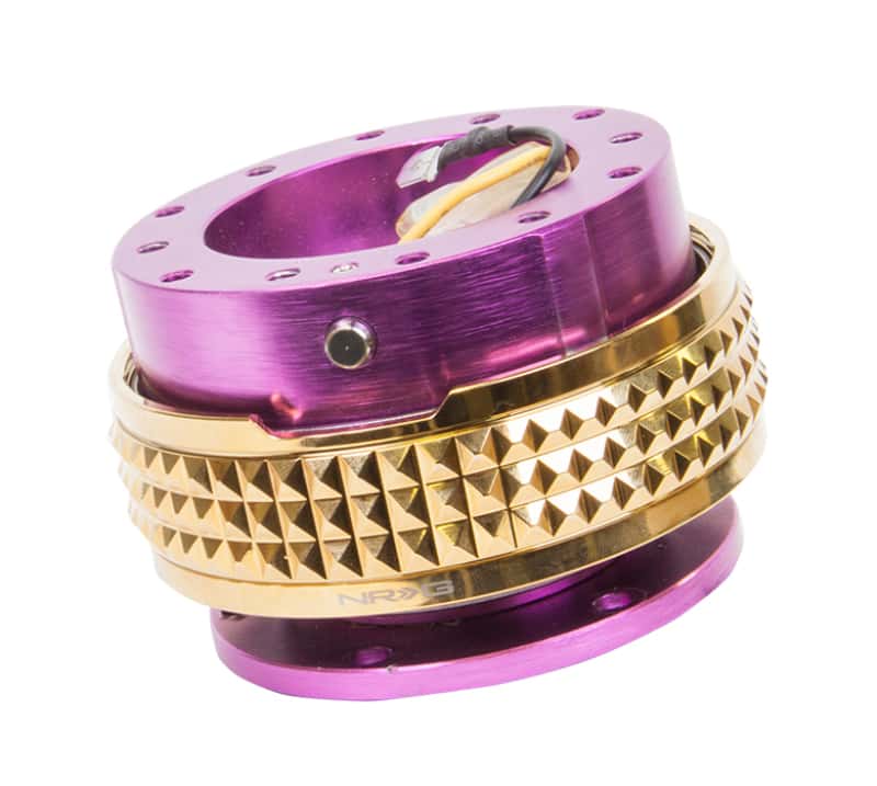 NRG — NRG Quick Release Kit - Pyramid Edition - Purple Body / Chrome Gold Pyramid Ring - view 1