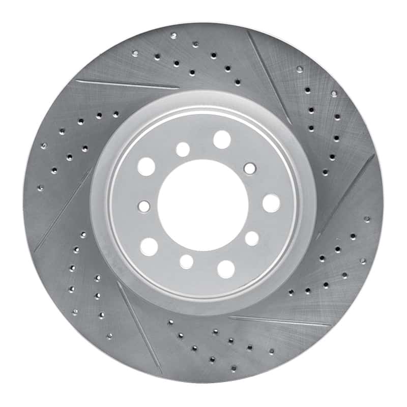 R1 Concepts — R1 01-06 BMW M3 Left Front Drilled & Slotted Geo-Carbon Rotor - view 1