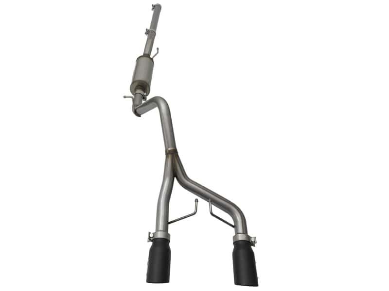 aFe — aFe Rebel Series CB 2.5in Dual Center Exit SS Exhaust w/ Black Tips 07-15 Jeep Wrangler 3.6L/3.8L V6
Cat-Back Exhaust - view 2