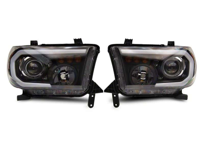 Raxiom — Raxiom 07-13 Toyota Tundra Axial Projector Headlights w/ SEQL LED Bar- Blk Housing (Clear Lens)
Headlights - view 2