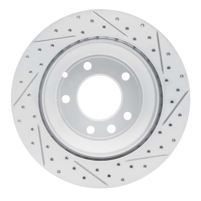 R1 Concepts — R1 03-18 Audi Q7 Rear Left Drilled & Slotted Geo-Carbon Rotor - view 5