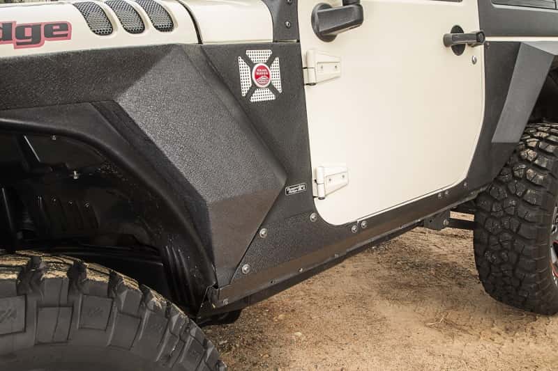 Rugged Ridge — Rugged Ridge Steel Body Armor Cladding 07-18 Jeep Wrangler JK
Rocker Panel Guard
TRAIL ARMOR - view 3