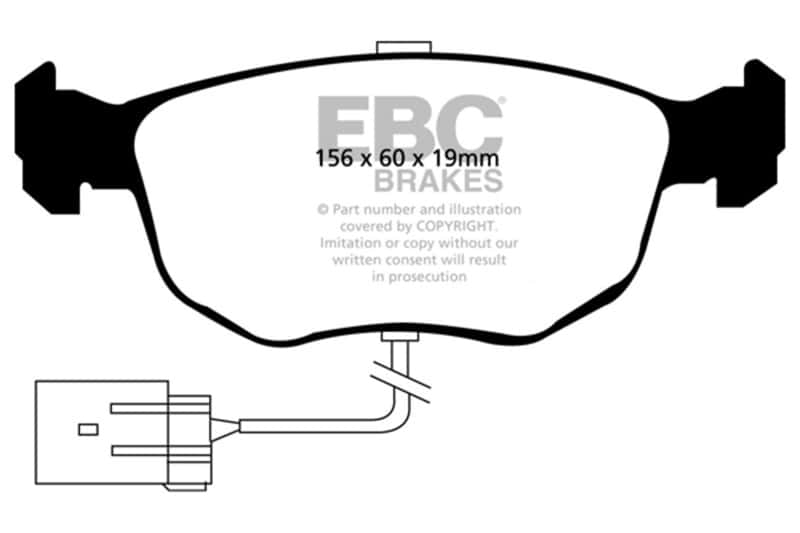 EBC — EBC 98-99 Ford Contour 2.5 SVT Ultimax2 Front Brake Pads
Disc Brake Pad - view 1