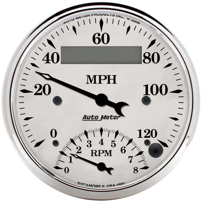 AutoMeter — AutoMeter Gauge Tach/Speedo 3-3/8in. 120MPH & 8K RPM Elec. Program. Old Tyme Wht
3-3/8" TACH/SPEEDO C - view 2