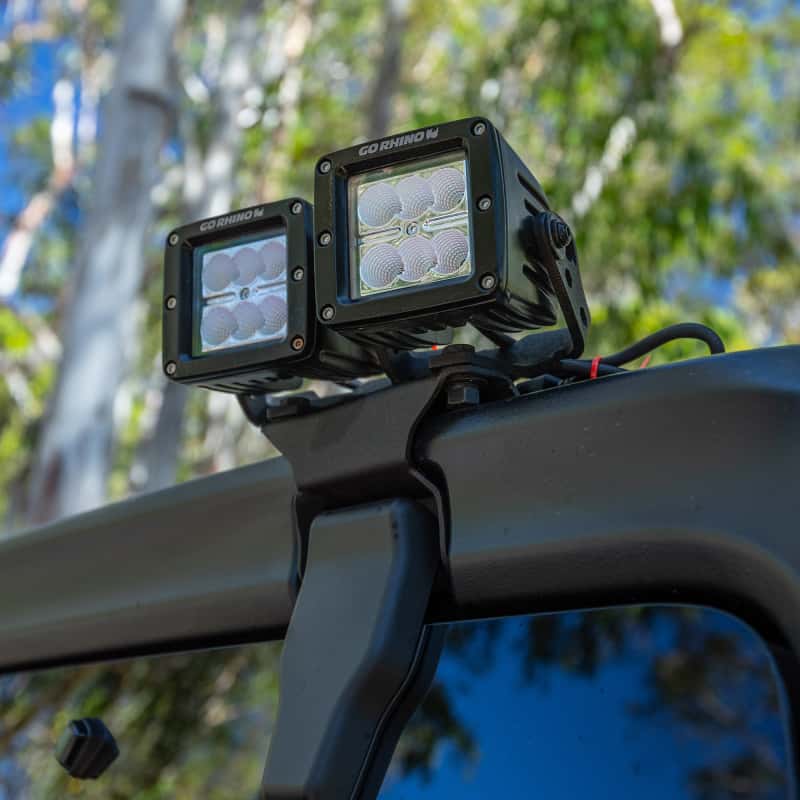Go Rhino — Go Rhino 18-20 Jeep Wrangler JL/JLU Light Mount - One or Two 3in Cubes
Rear Light Mount - view 4
