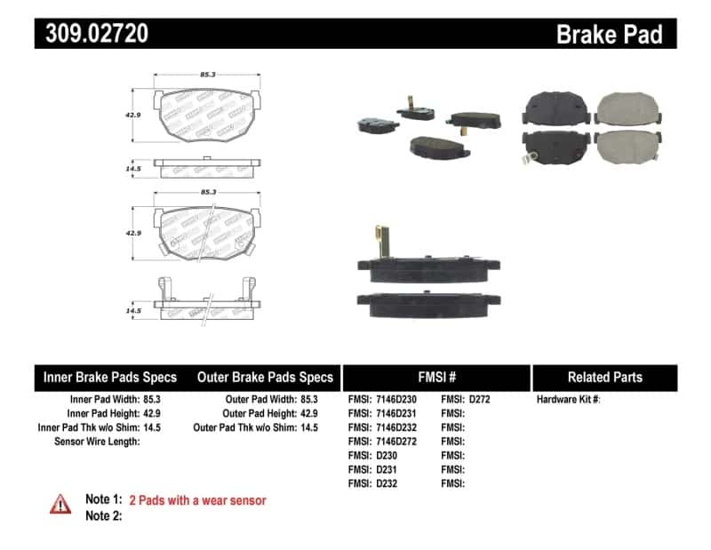 Stoptech — StopTech Performance 89-98 240SX Rear Brake Pads
Sprt Brk Pad W/Hdwr - view 1
