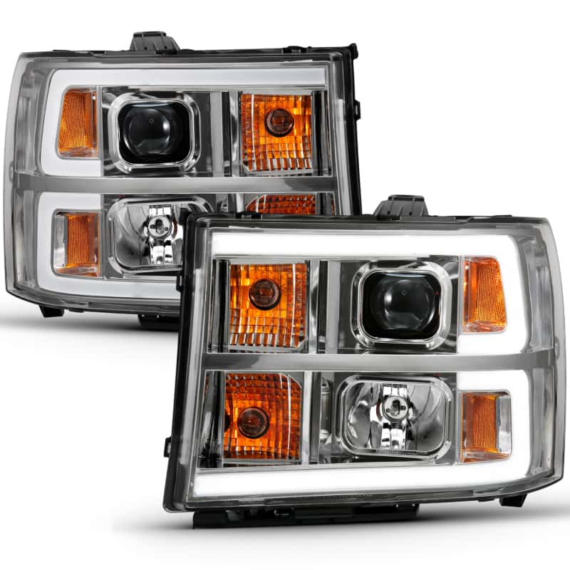 ANZO — ANZO 2007-2013 GMC Sierra 1500 Projector Headlight Plank Style Chrome w/ Clear Lens Amber
Head Light Set
HdLtSet - view 3