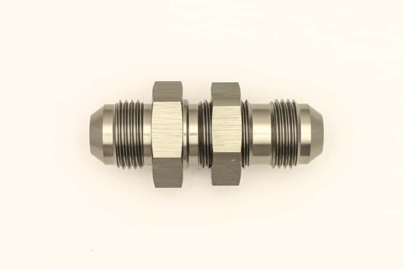DeatschWerks — DeatschWerks 8AN Male Flare To 8AN Male Flare Bulkhead Adapter (Incl. Nut) - view 1