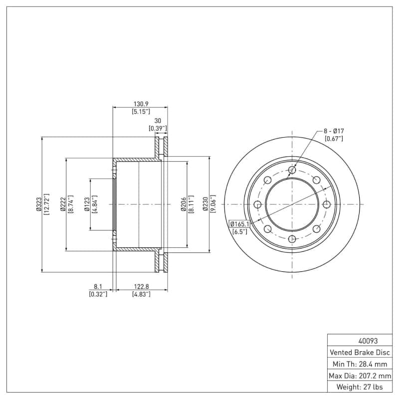 DFC — DFC 00-02 Dodge Ram 3500 Rear GeoSPEC Coated Rotor
DFC Brake Rotor - view 6