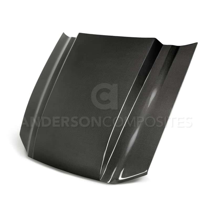 Anderson Composites — Anderson Composites 10-12 Ford Mustang Type-CJ 3in Carbon Fiber Cowl Hood - view 1