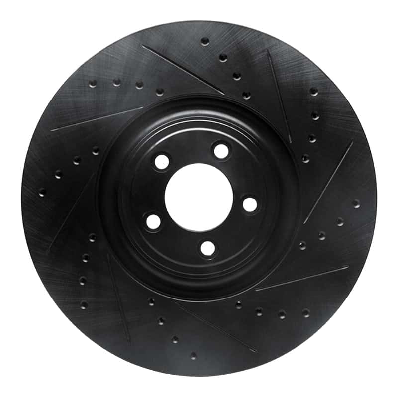 R1 Concepts — R1 10-24 Jaguar XKR Front Right Drilled & Slotted Black Brake Rotor
R1 Brake Rotor Drill - view 1