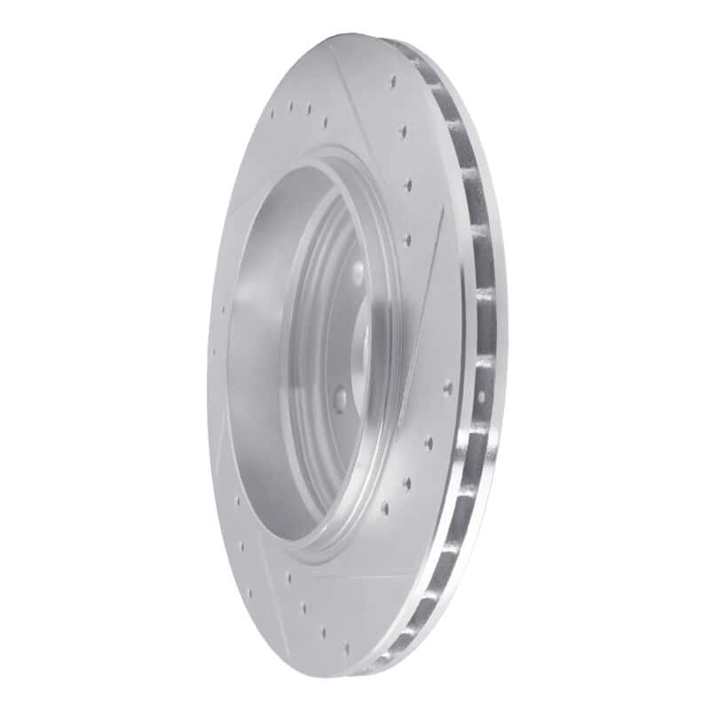 R1 Concepts — R1 01-06 BMW 330CI Rear Left Drilled & Slotted Silver Brake Rotor - view 4