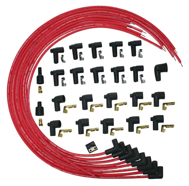 Moroso — Moroso Universal Ignition Wire Set - Blue Max - Spiral Core - Unsleeved - 90 Degree - Red - view 1