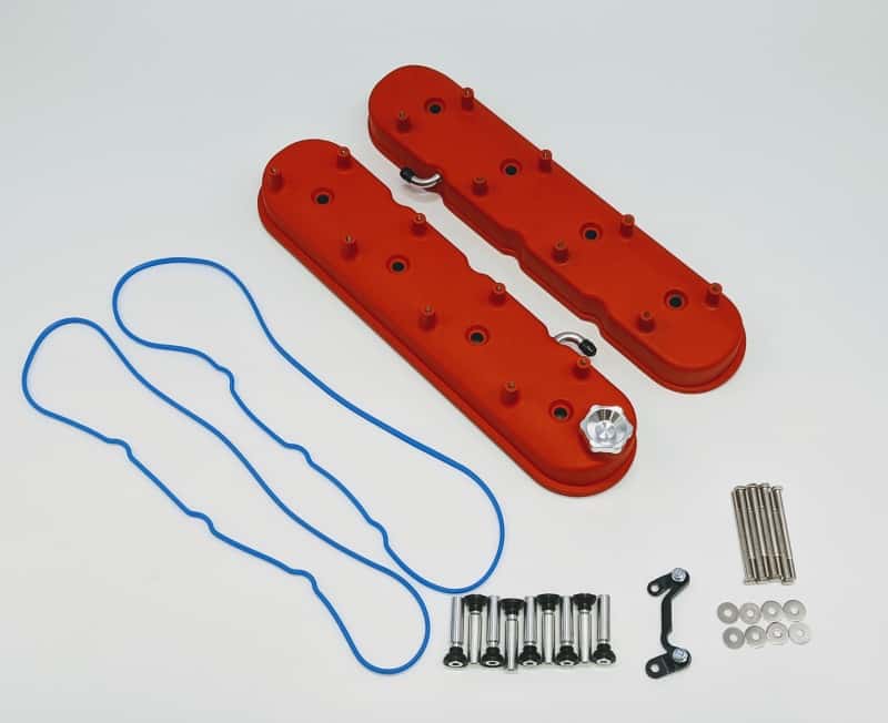 Granatelli Motor Sports — Granatelli 96-22 GM LS Tall Valve Cover w/Integral Angled Coil Mounts - Red Wrinkle (Pair)
Engine Valve Cover - view 2