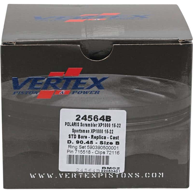 Vertex Pistons — Vertex Piston 16-18 Polaris Scrambler 1000 Tractor 1000cc Cast Replica Piston Kit - view 4