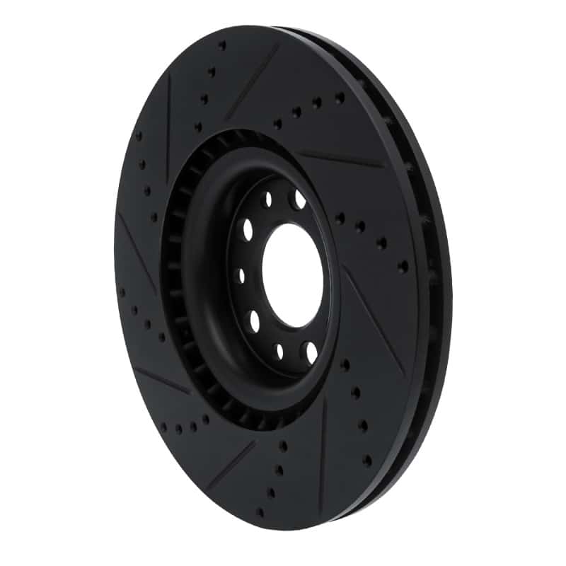 R1 Concepts — R1 2017-2025 Alfa Romeo Stelvio Front Right Drilled & Slotted Black Brake Rotor
R1 Brake Rotor Drill - view 4