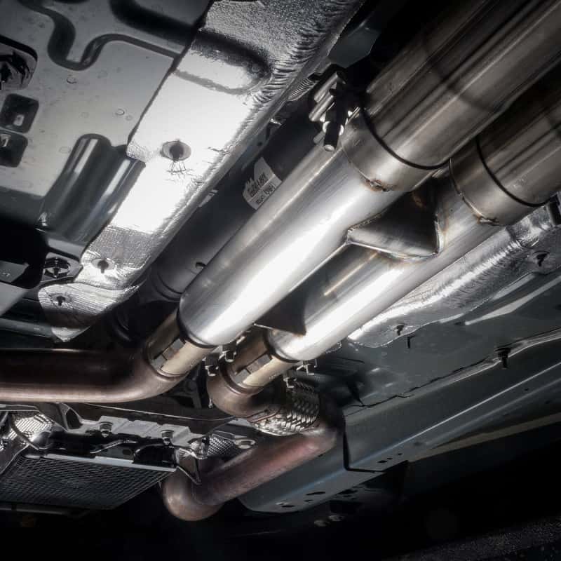 Stainless Works — Stainless Works 2018+ Ford Mustang GT 3in Redline Series Catback H-Pipe w/Active Valves & Quad Tips
Exhaust System - view 9