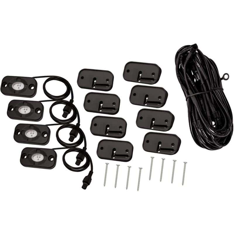 Westin — Westin Universal LED Rock Light Kit - 4 Lights - 14ft 9in Wiring Harness & Switch - Black
Offroad/Racing Lamp - view 1