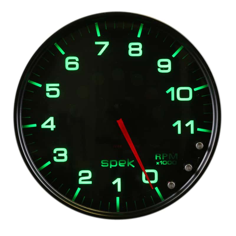AutoMeter — Autometer Spek-Pro Gauge Tachometer 5in 11K Rpm W/Shift Light & Peak Mem Black/Smoke/Black
GA 5" 11KRPM BSB SPK - view 10