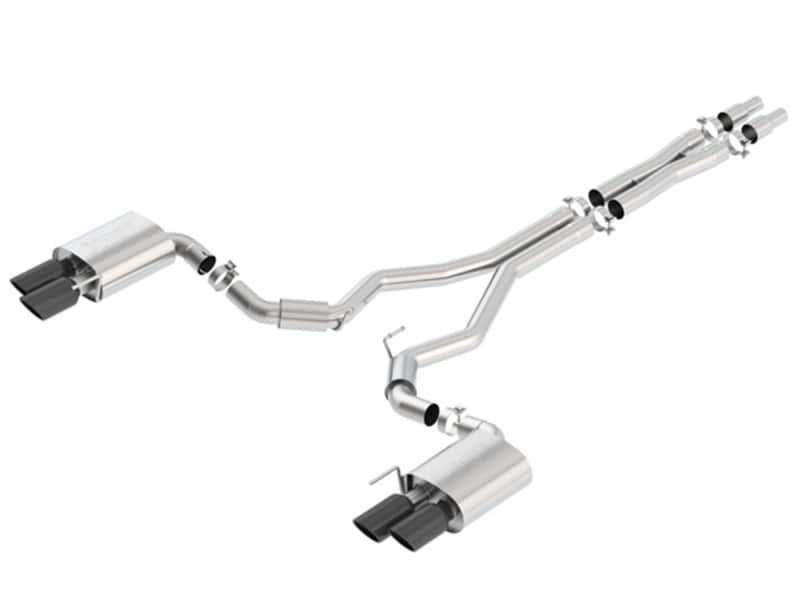 Borla — Borla 2018 Ford Mustang GT (A/T / M/T) 3in S-Type Catback Exhaust w/o Valves w/ Black Chrome Tips
Cat-Back System - view 1