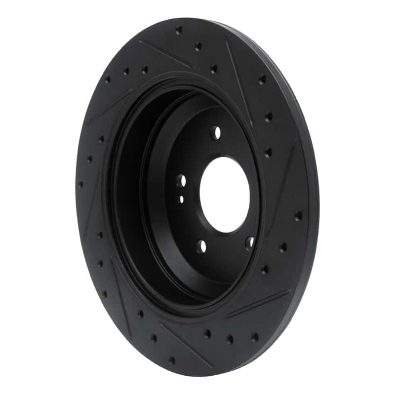 R1 Concepts — R1 18-23 Genesis G70 Rear Left Drilled & Slotted Black Brake Rotor
R1 Brake Rotor Drill - view 4