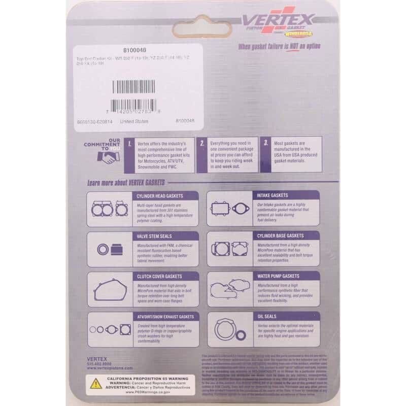 Vertex Pistons — Vertex Top End Gasket Kit - view 4