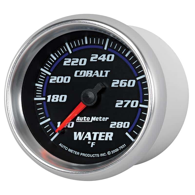 AutoMeter — Autometer Cobalt 66.7mm 140-280 degree F. Water Temperature Gauge
GA 2.6" WT 280F M CB - view 3