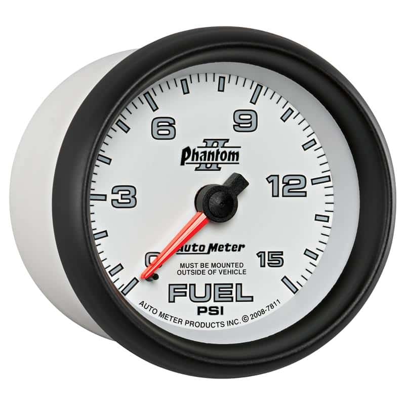 AutoMeter — Autometer Phantom II 2-5/8in 0-15PSI Mechanical Fuel Pressure Gauge
2-5/8" FUEL PRESS, 0 - view 6