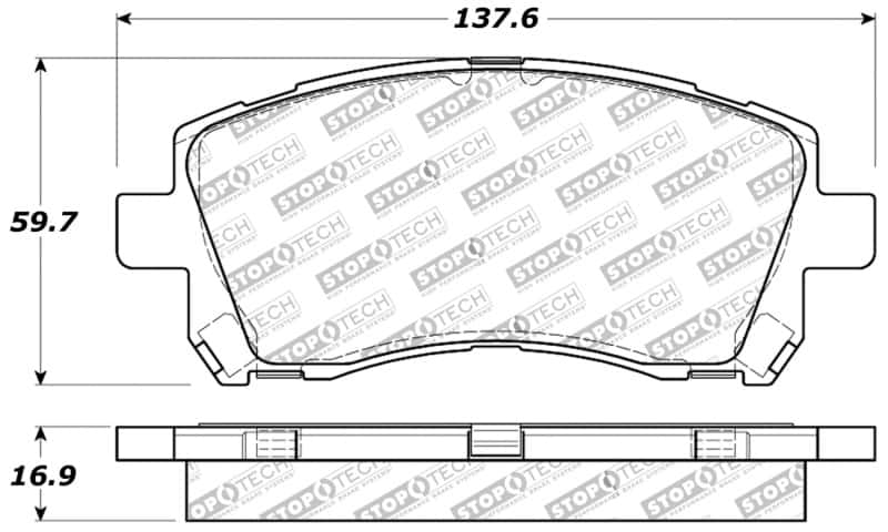 Stoptech — StopTech Performance 02-03 WRX Front Brake Pads
Sprt Brk Pad W/Hdwr - view 2