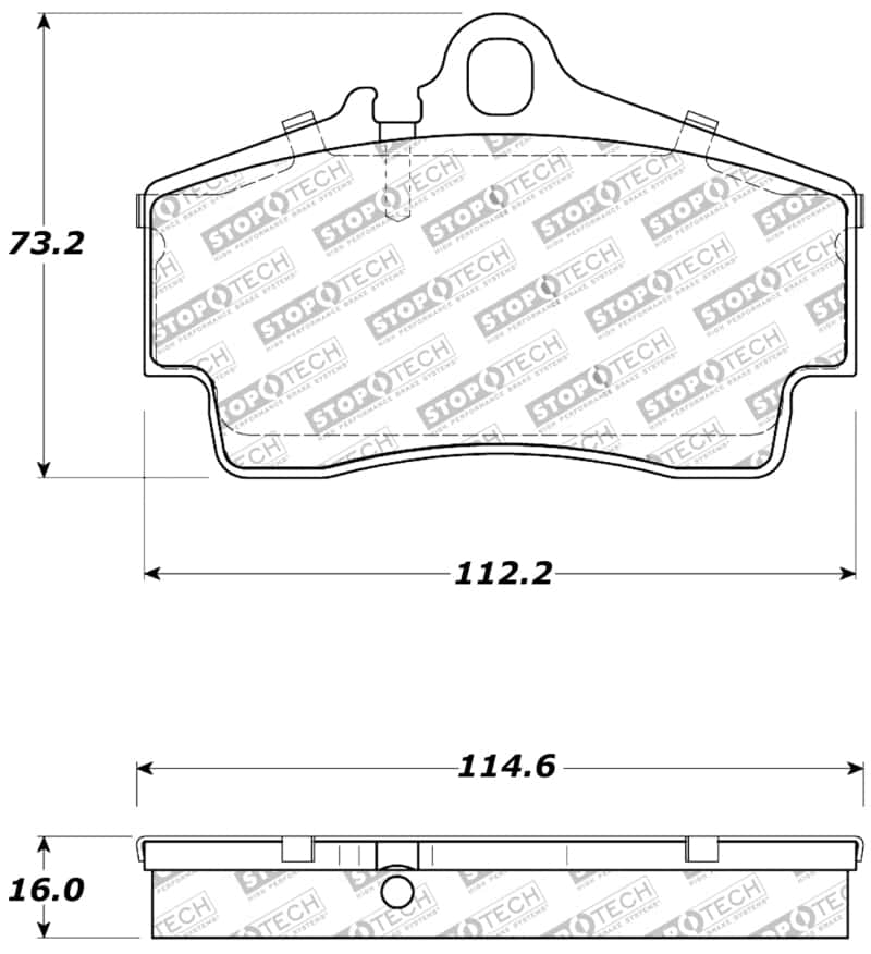 Stoptech — StopTech Performance 97-04 Porsche Boxster / 00-08 Boxster S / 98-08 911 Rear Brake Pads
Sprt Brk Pad W/Hdwr - view 8