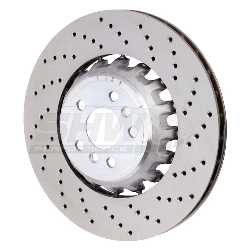 SHW Performance — SHW 2020 BMW X5 M 4.4L Right Rear Cross-Drilled Lightweight Brake Rotor (34208074286) - view 2
