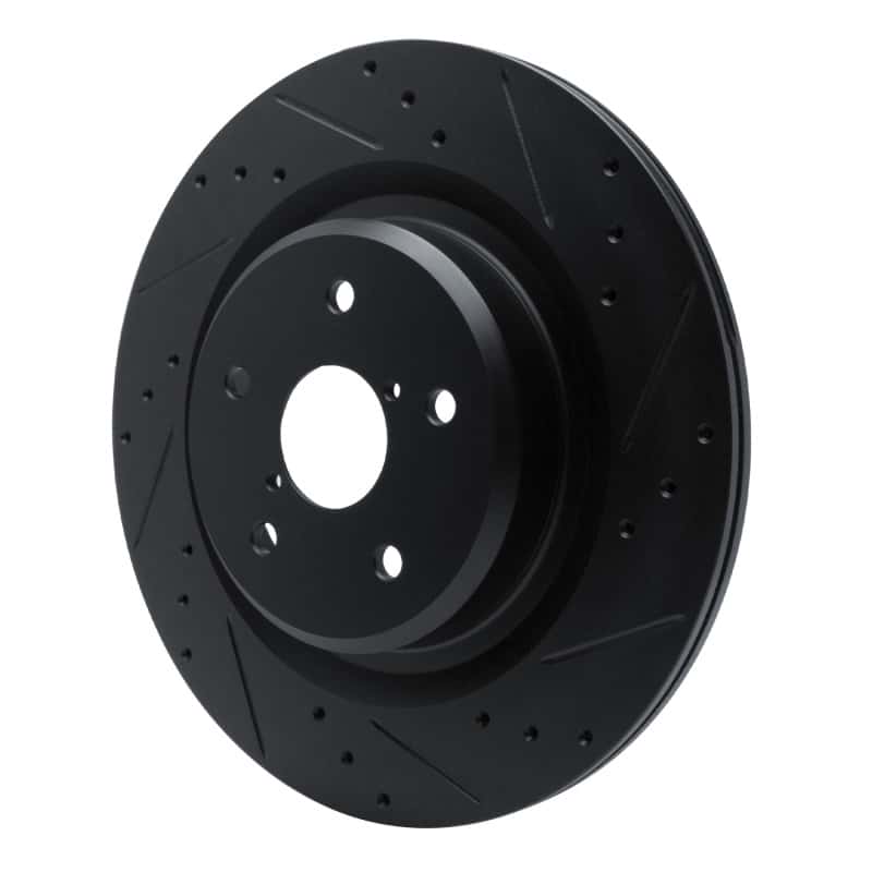 R1 Concepts — R1 -25 Subaru Ascent Rear Right Drilled & Slotted Black Brake Rotor
R1 Brake Rotor Drill - view 2