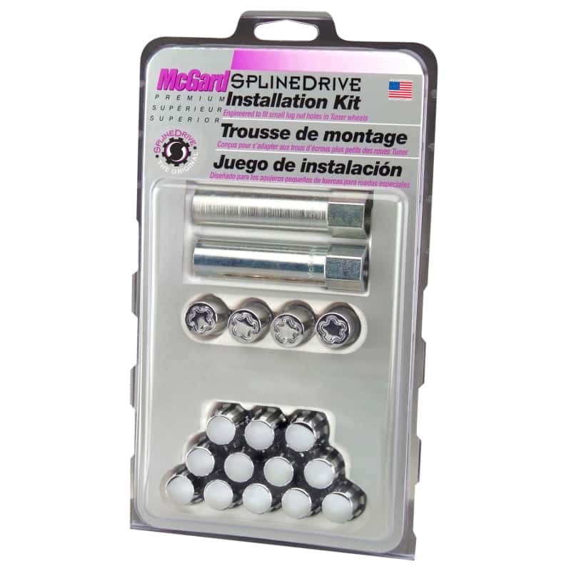 McGard — McGard SplineDrive Tuner 4 Lug Install Kit w/Locks & Tool (Cone) M12x1.5 / 13/16 Hex - Chrome (CS) - view 3